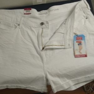 NWT White distressed denim shorts